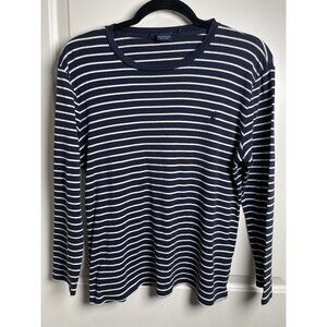 Ralph Lauren Sport Women Cotton Navy White Striped Top Size XL Nautical  Preppy